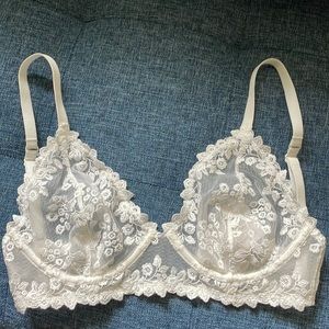 NEW free people white Veronica underwire bra 32DD